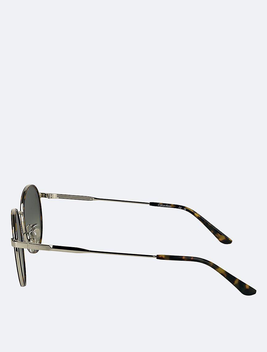 Calvin Klein Mens Metal Round Sunglasses - Brown Product Image
