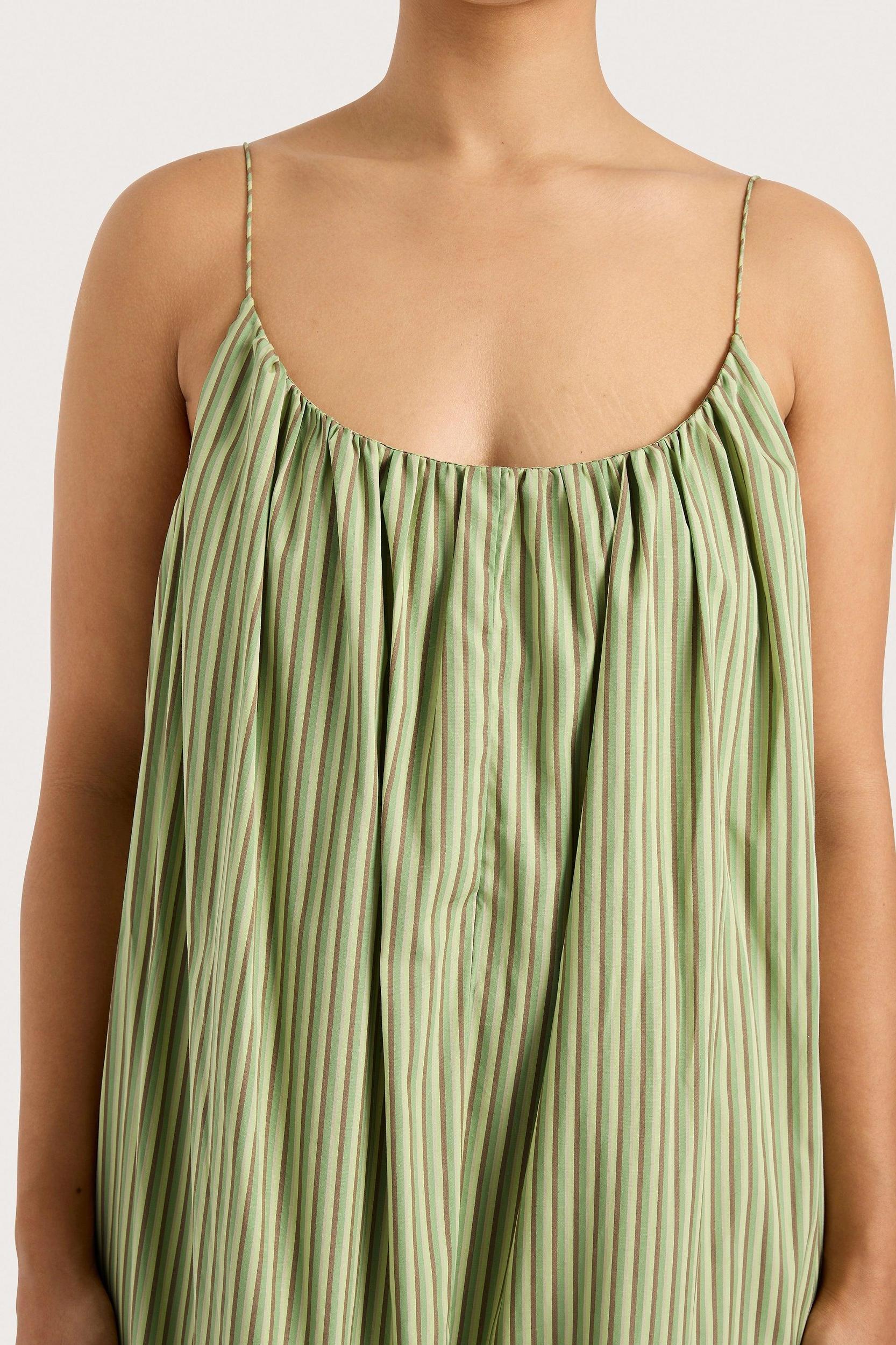 Elodie Maxi Dress Green Stripe - Final Sale Product Image