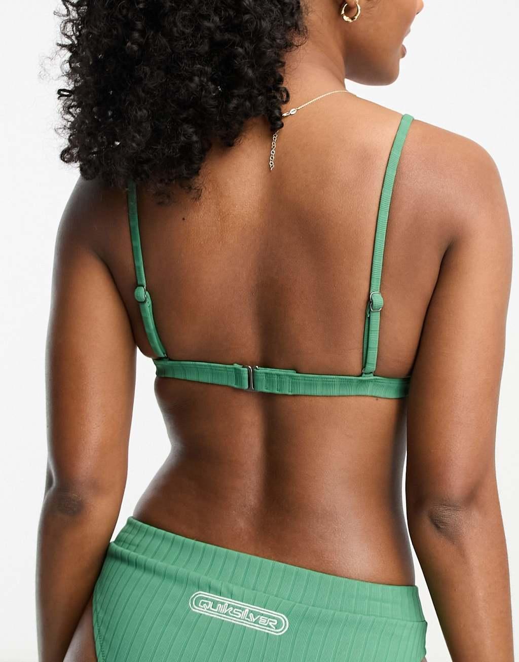 Quiksilver bikini top in green Product Image