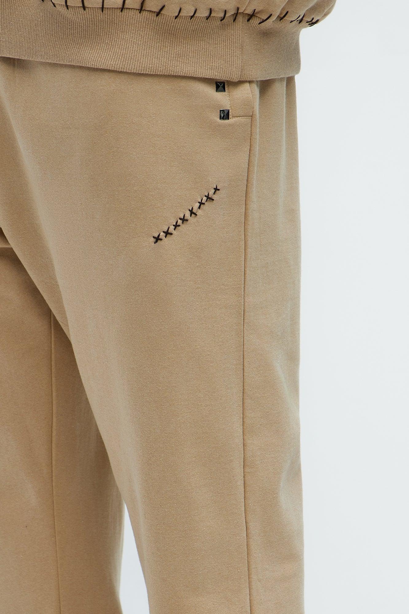 Fresh Studded Sweatpants - Brown Product Image