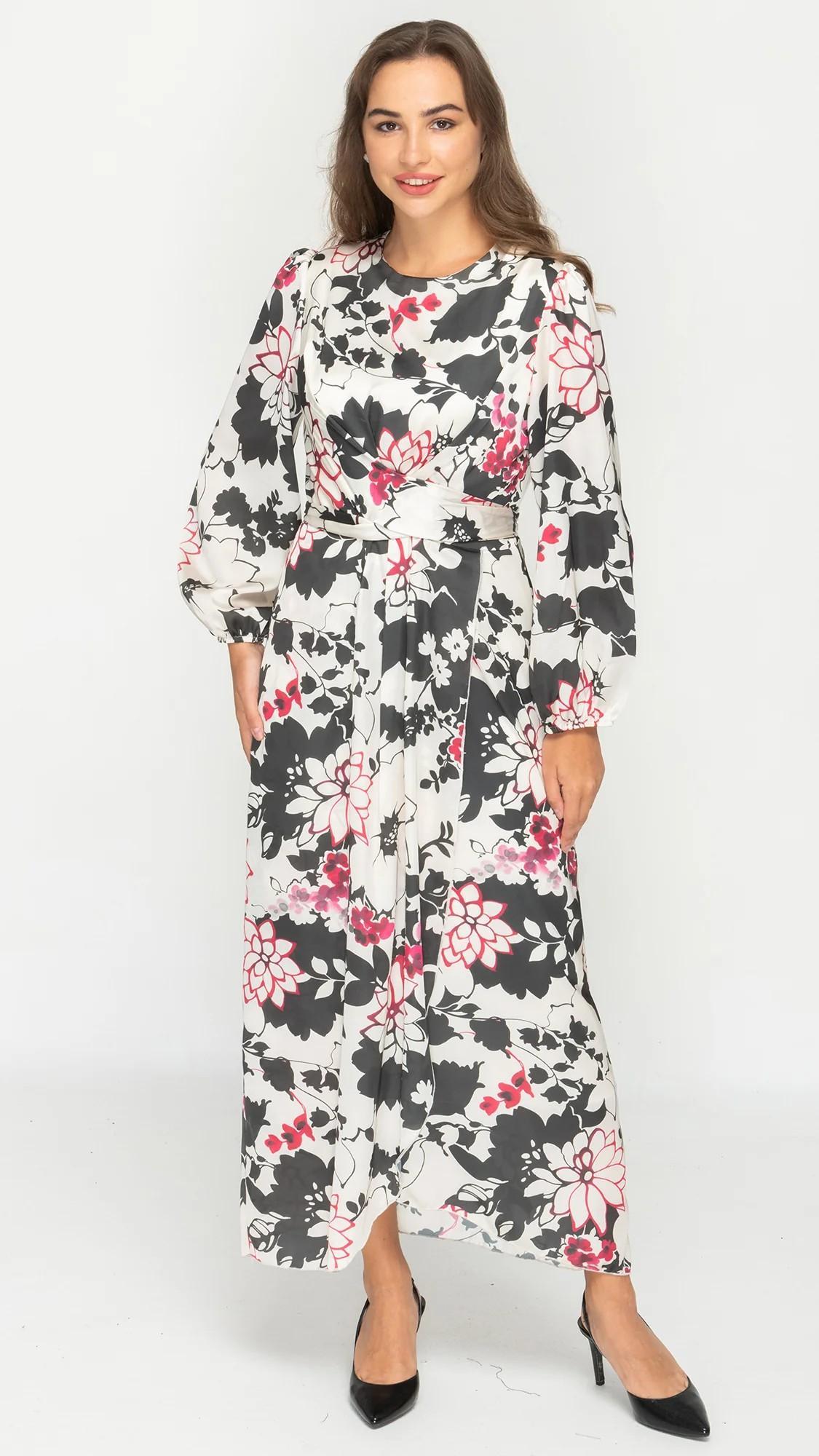 Satin Wrap Dress Product Image