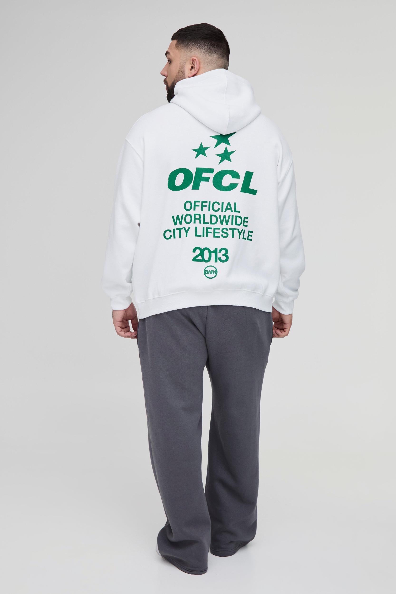 Plus OFCL Star Graphic Oversized Hoodie | boohooMAN USA Product Image