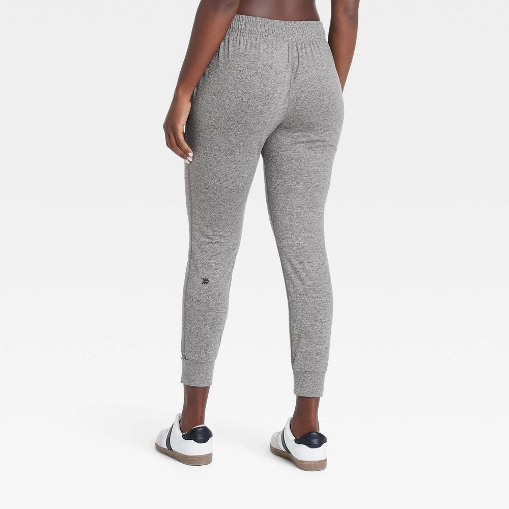 Womens Soft Stretch Mid-Rise Joggers - All In Motion Heathered S: Bottoms, Moisture Wicking Product Image