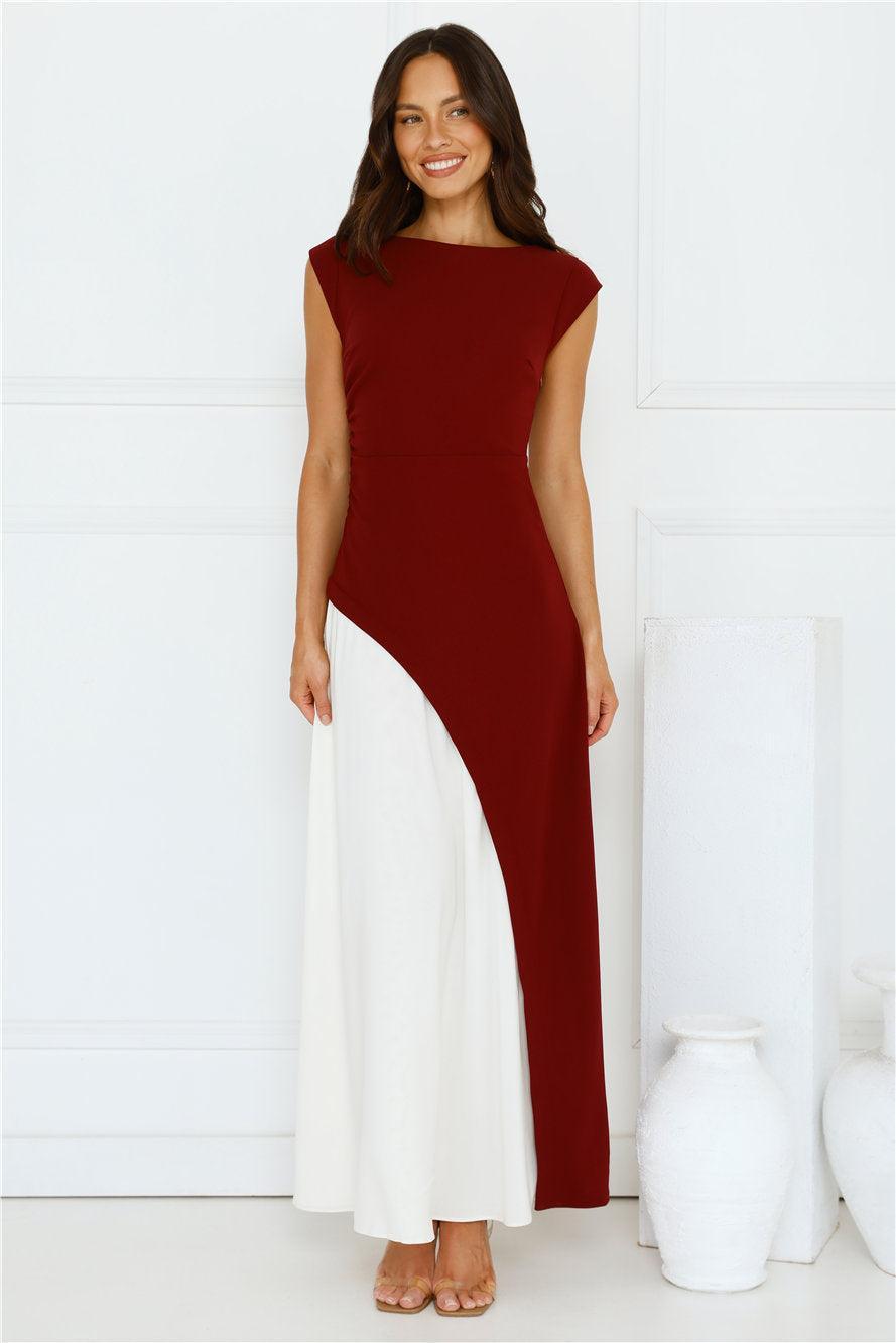 Starlit Soiree Maxi Dress Wine Product Image