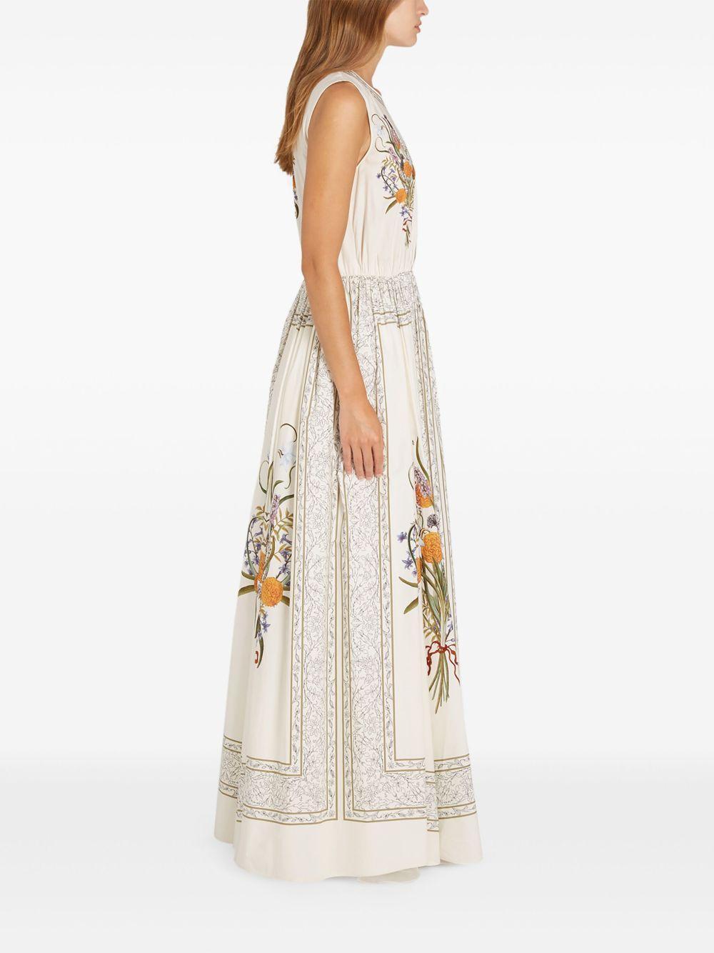 Marigold Bouquets-print poplin dress Product Image