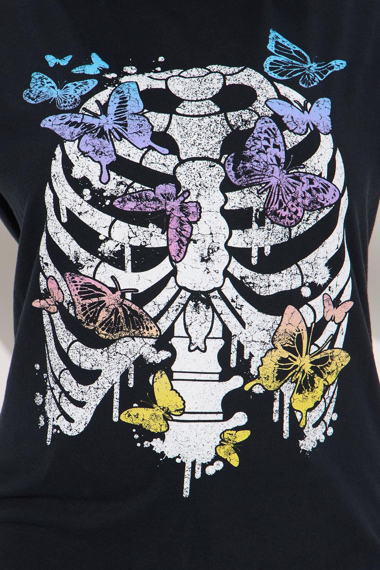 Butterfly Rib Cage Vintage Wash Tee - Black Product Image