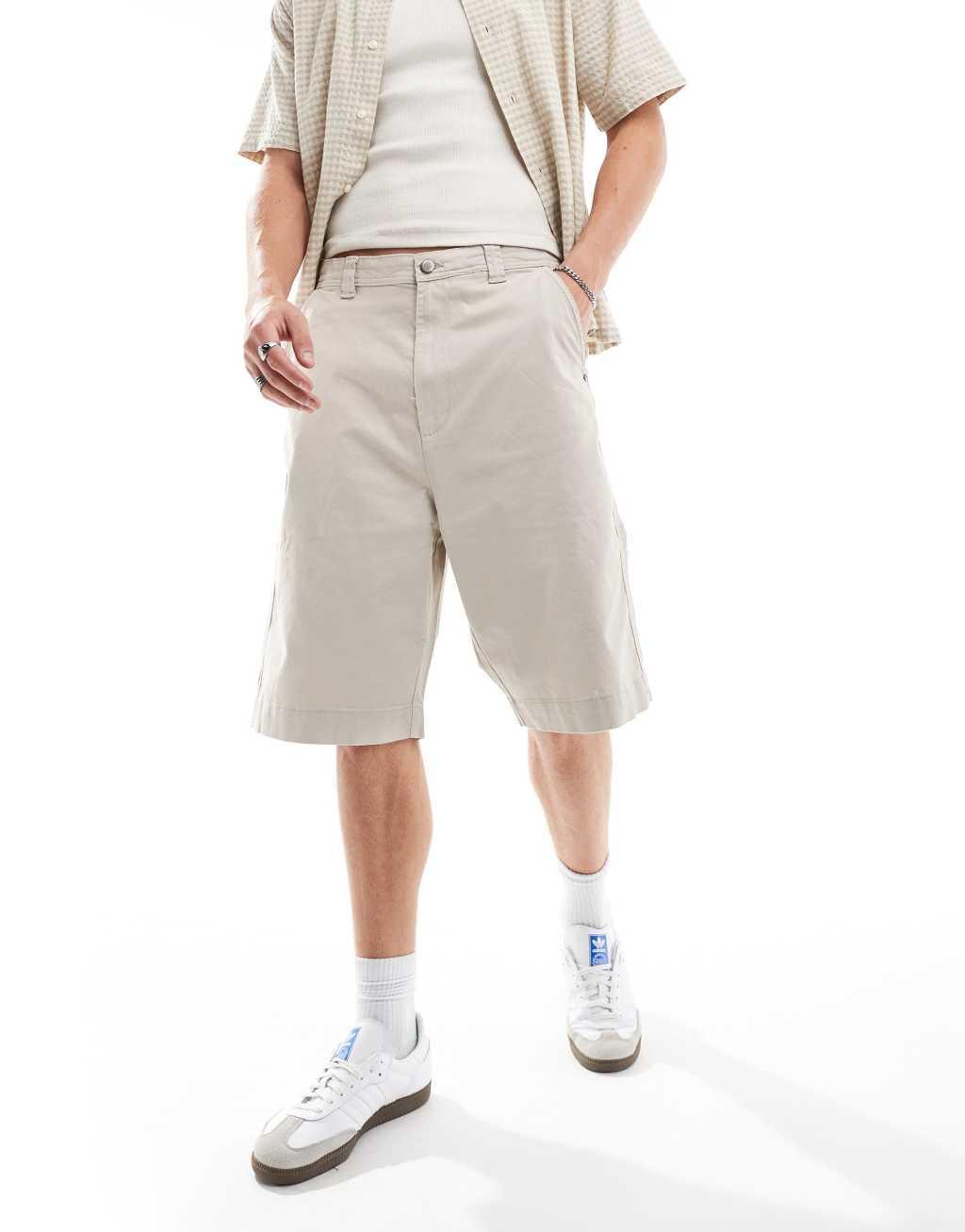 Bershka skater carpenter shorts in sand Product Image