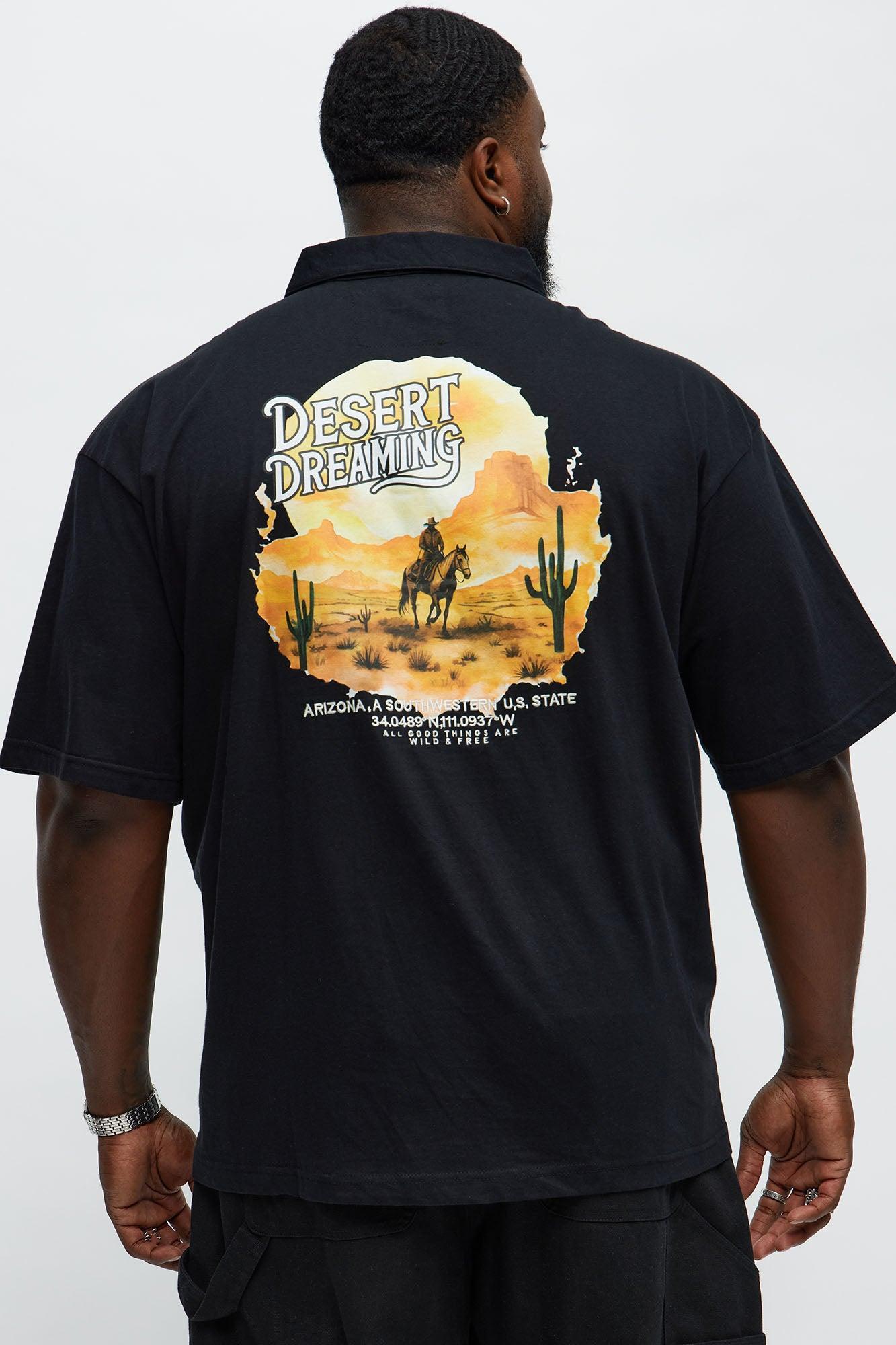 Desert Dreaming Johnny Collar Polo - Black Product Image