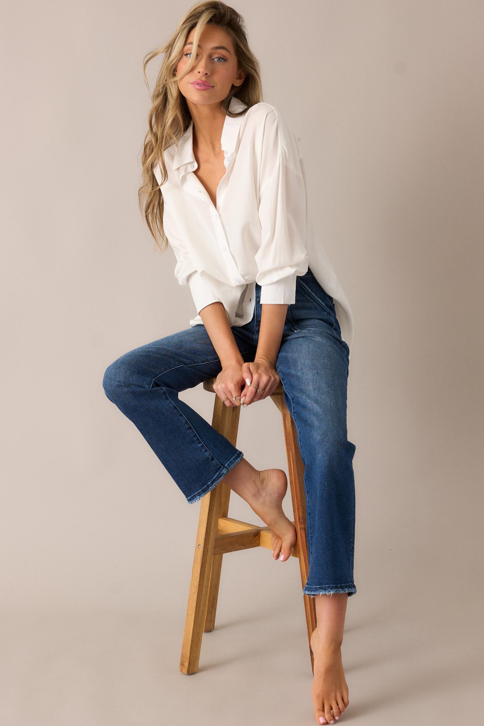 Killing Time Dark Wash Straight Leg Jeans Product Image