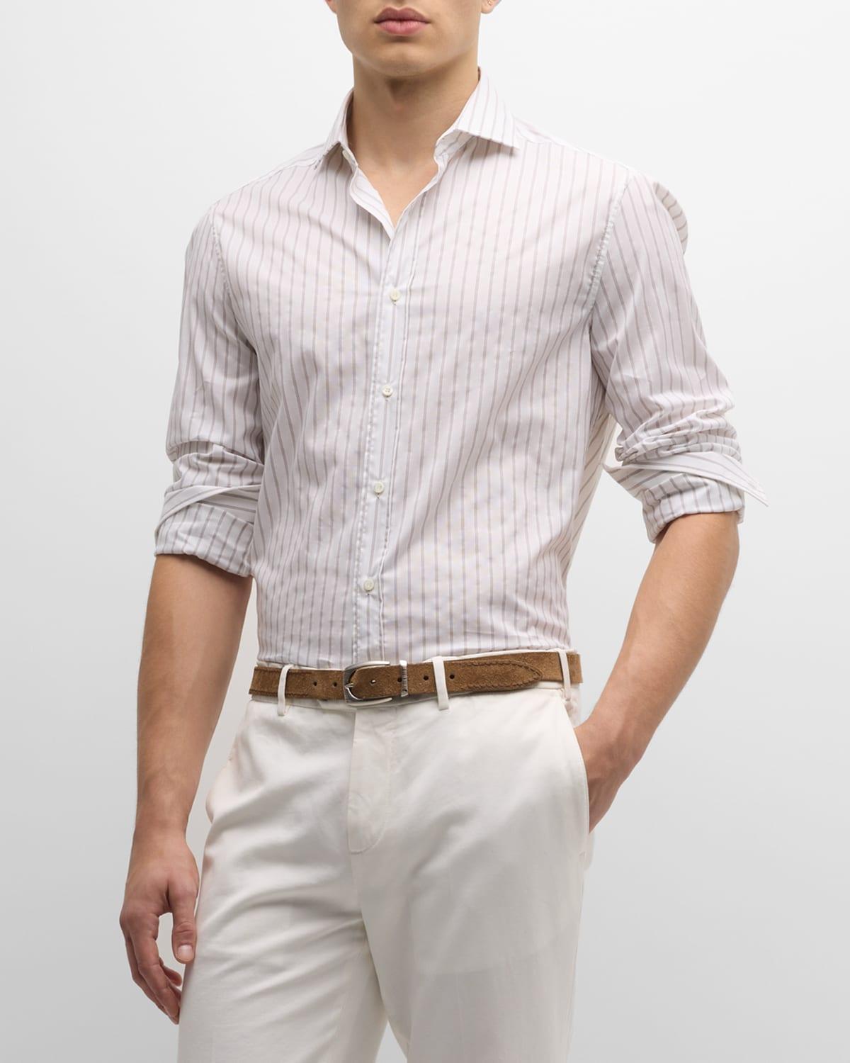Men's Hairline Striped Oxford Button-Down Shirt Product Image
