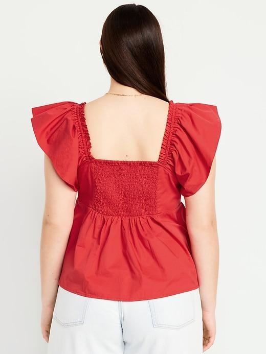 Flutter-Sleeve Crepe Top Product Image
