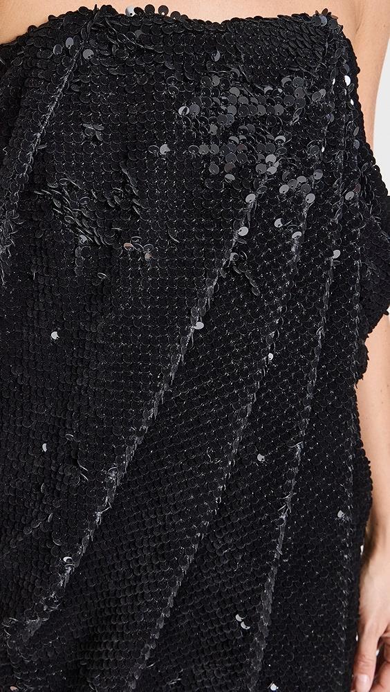 RECTO Velvet Sequin Draped Tube Top Dress | Shopbop Product Image