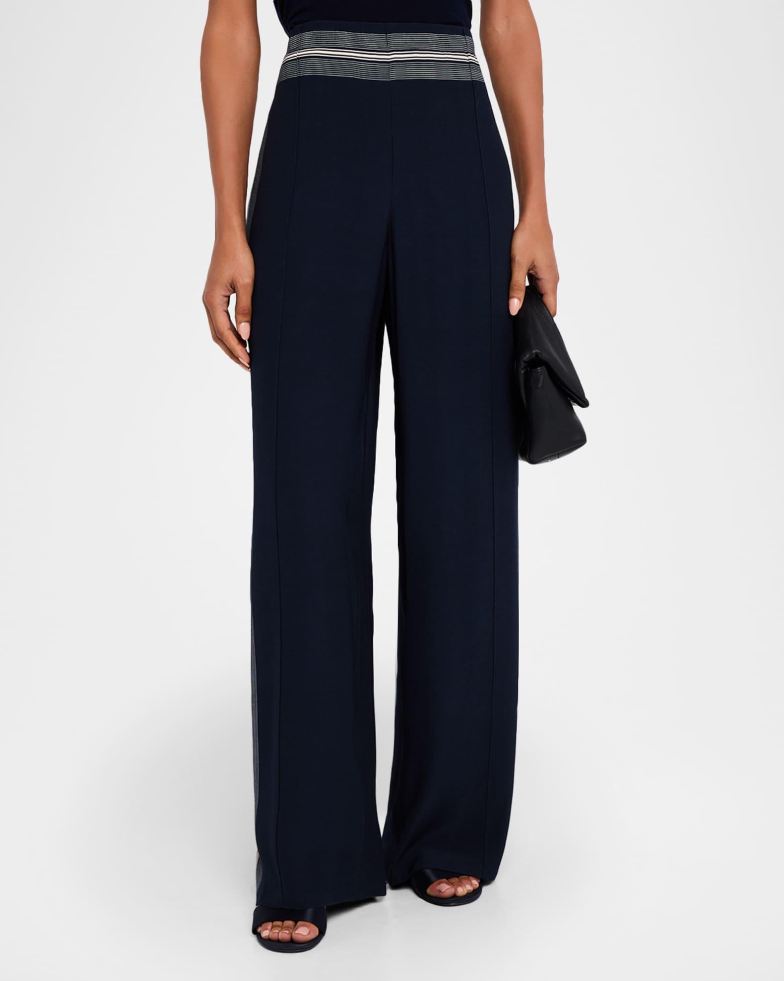 Mid-Rise Stripe Pull-On Pants Product Image