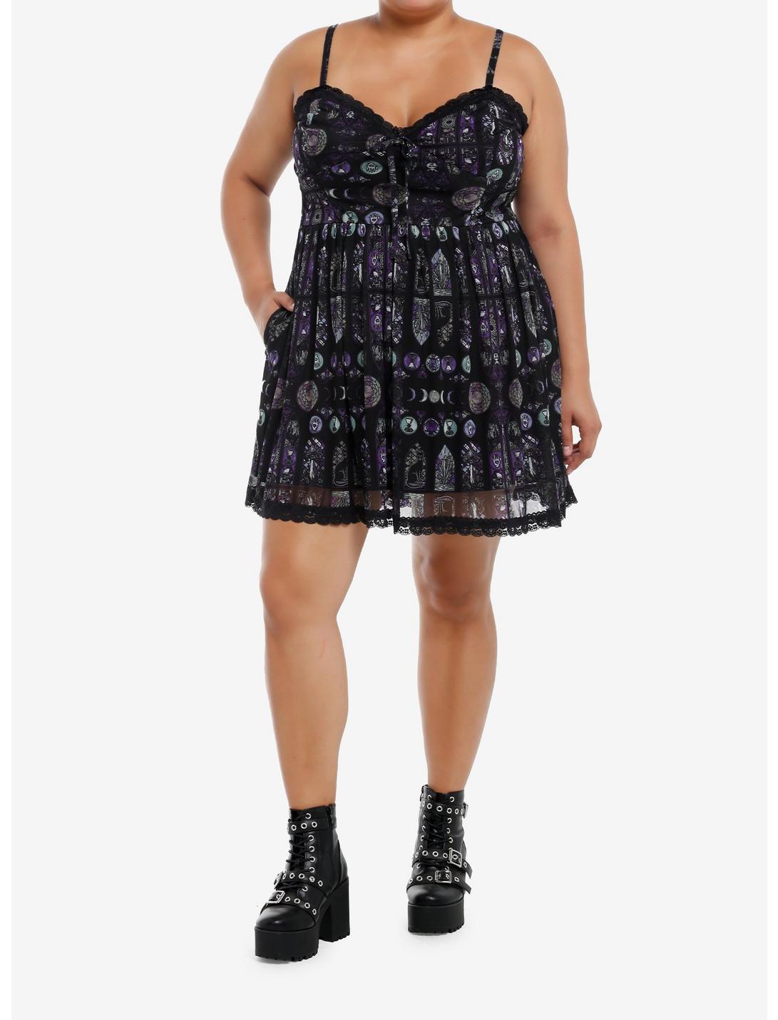Cosmic Aura Stained Glass Mesh Dress Plus Size Product Image