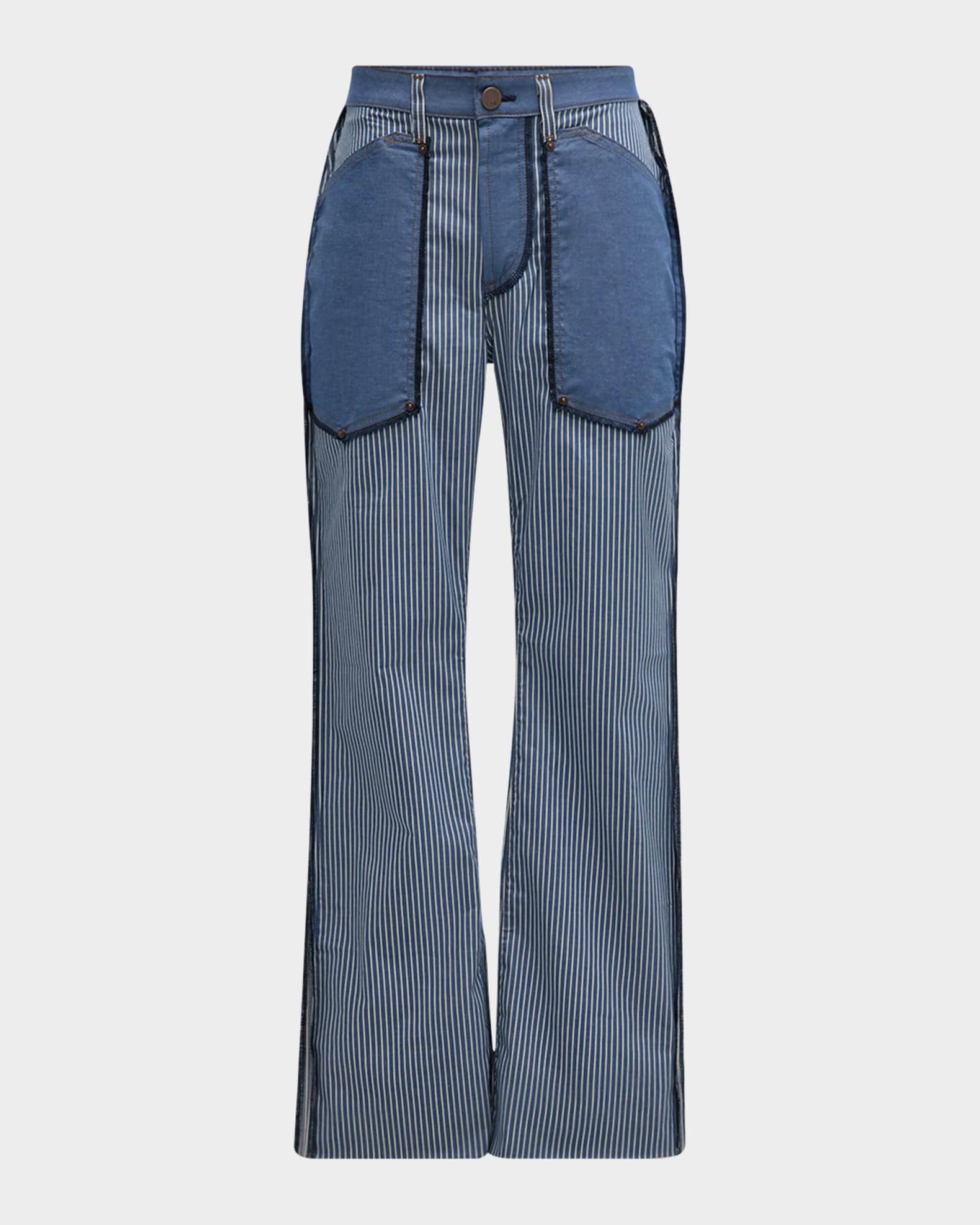 x MFVLA1 Men's Striped Inside-Out Jeans Product Image