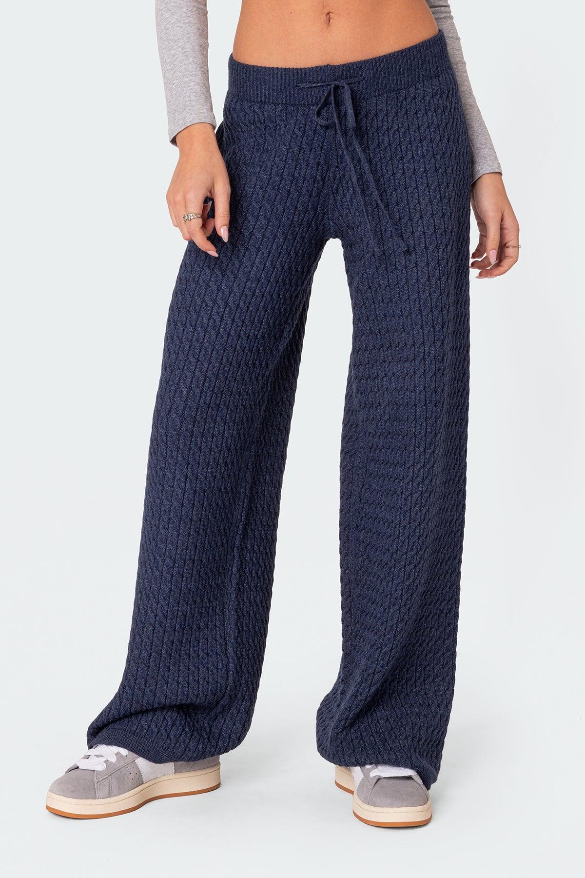 Portia Relaxed Cable Knit Pants Product Image
