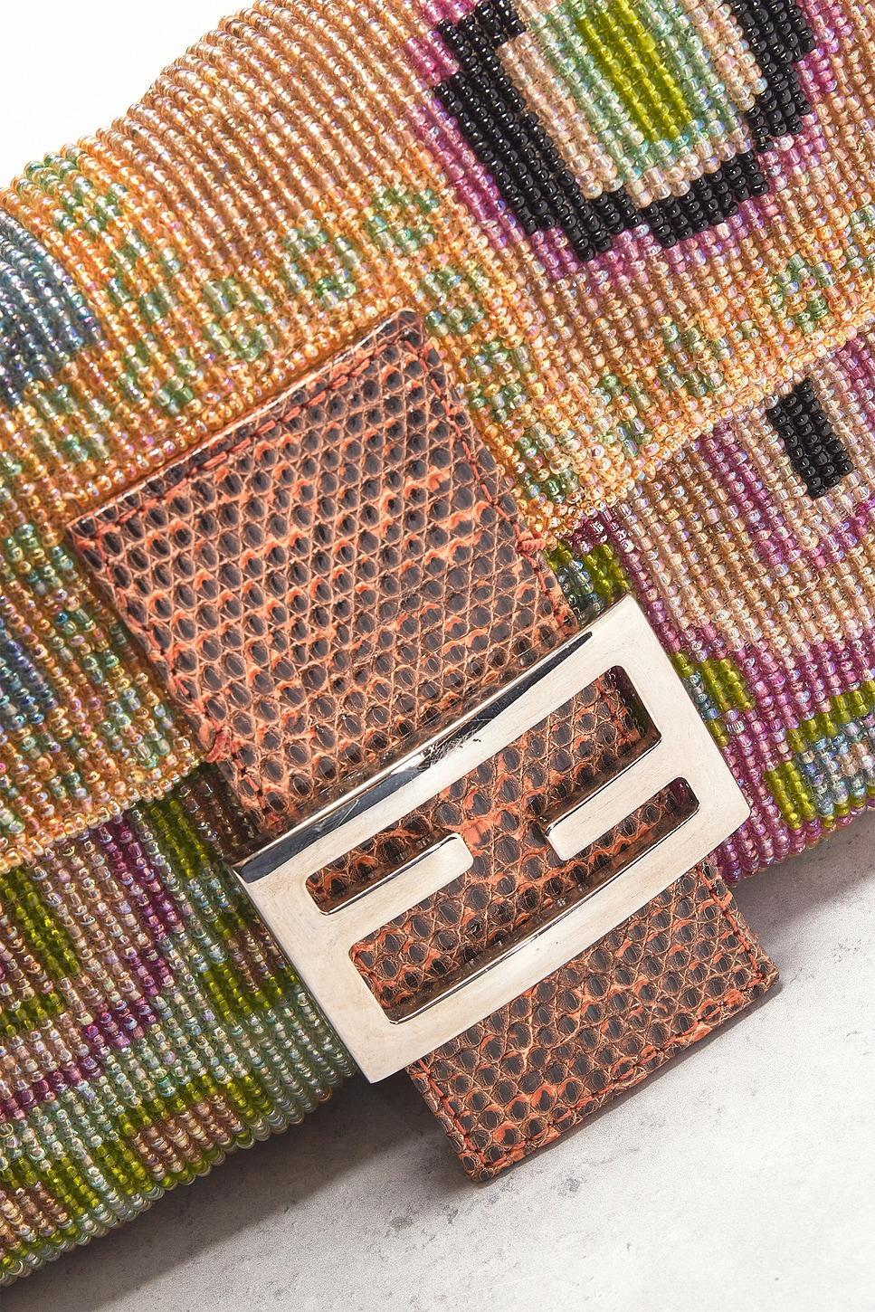 Fendi Vintage Embroidery Beaded Baguette Shoulder Bag FWRD Renew Product Image