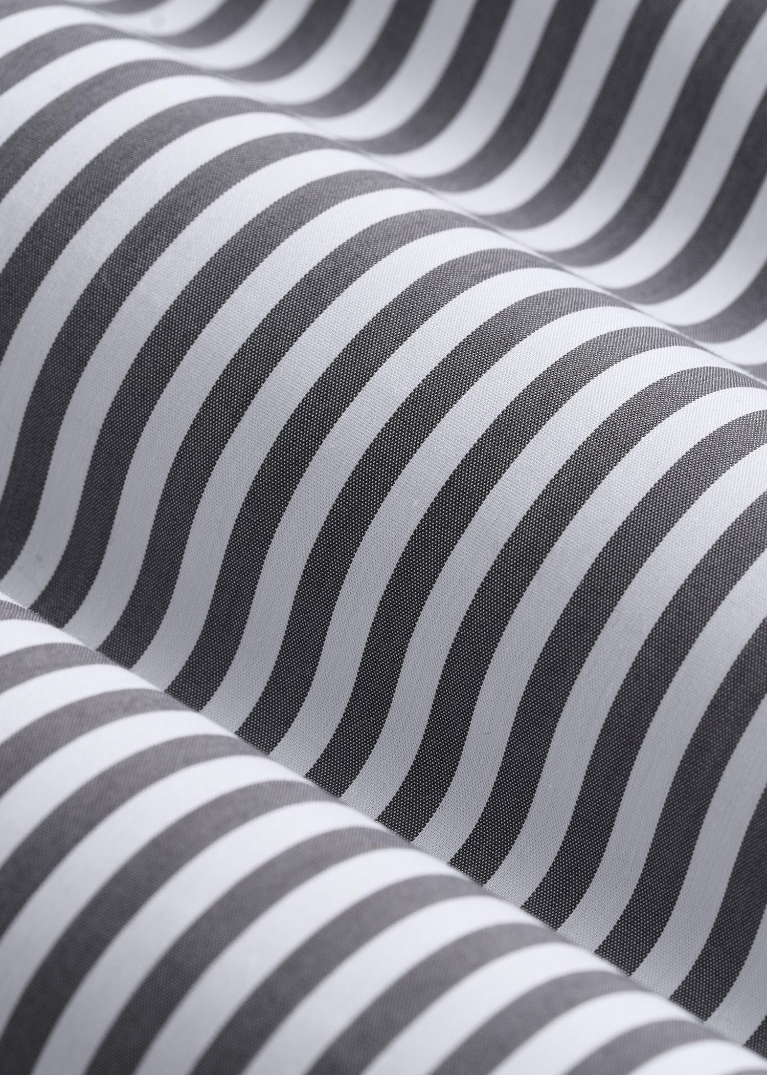 Slim Fit Button Up Women's Tall Shirt in Grey and White Stripe Product Image