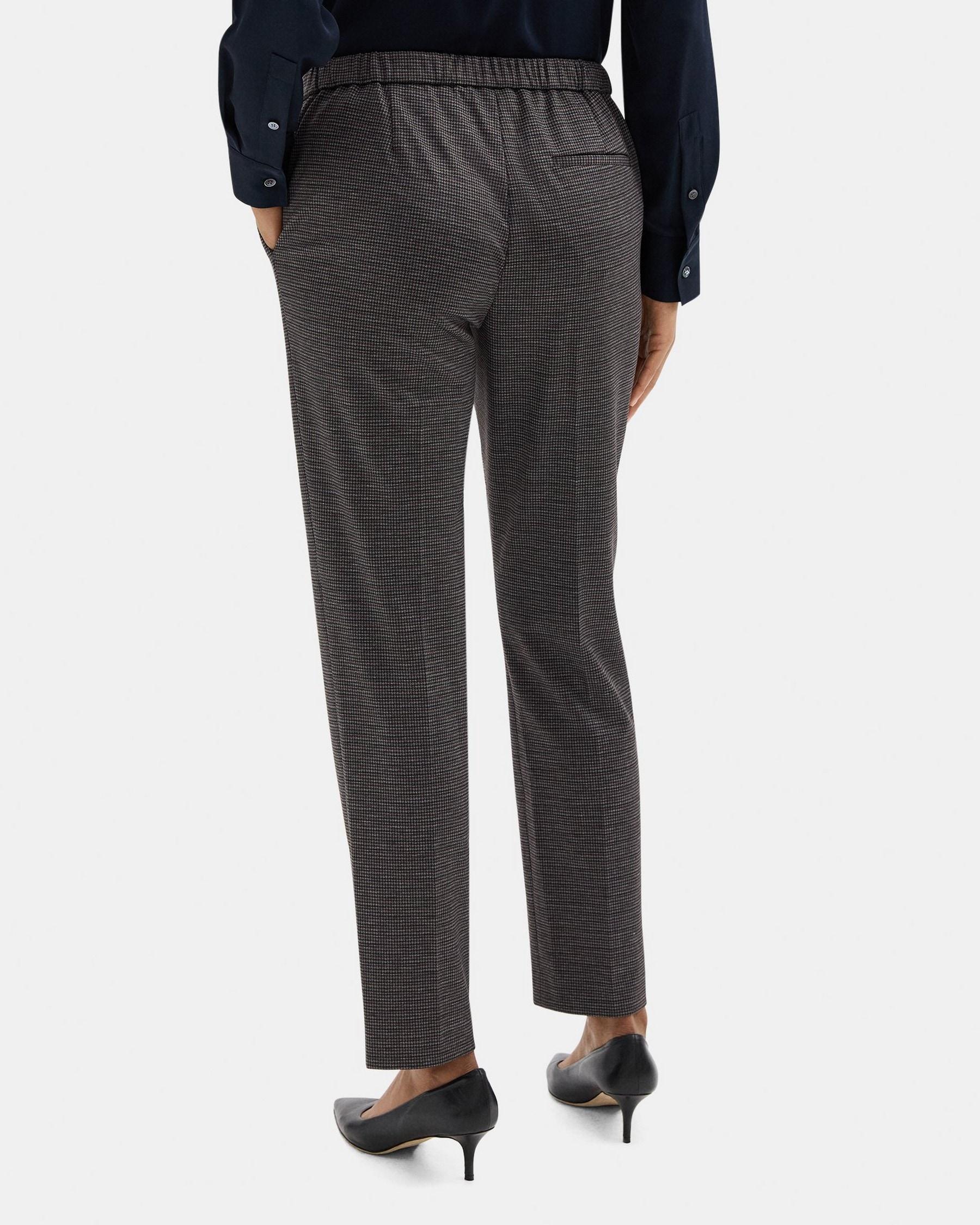 Slim Pull-On Pant in Plaid Ponte Product Image