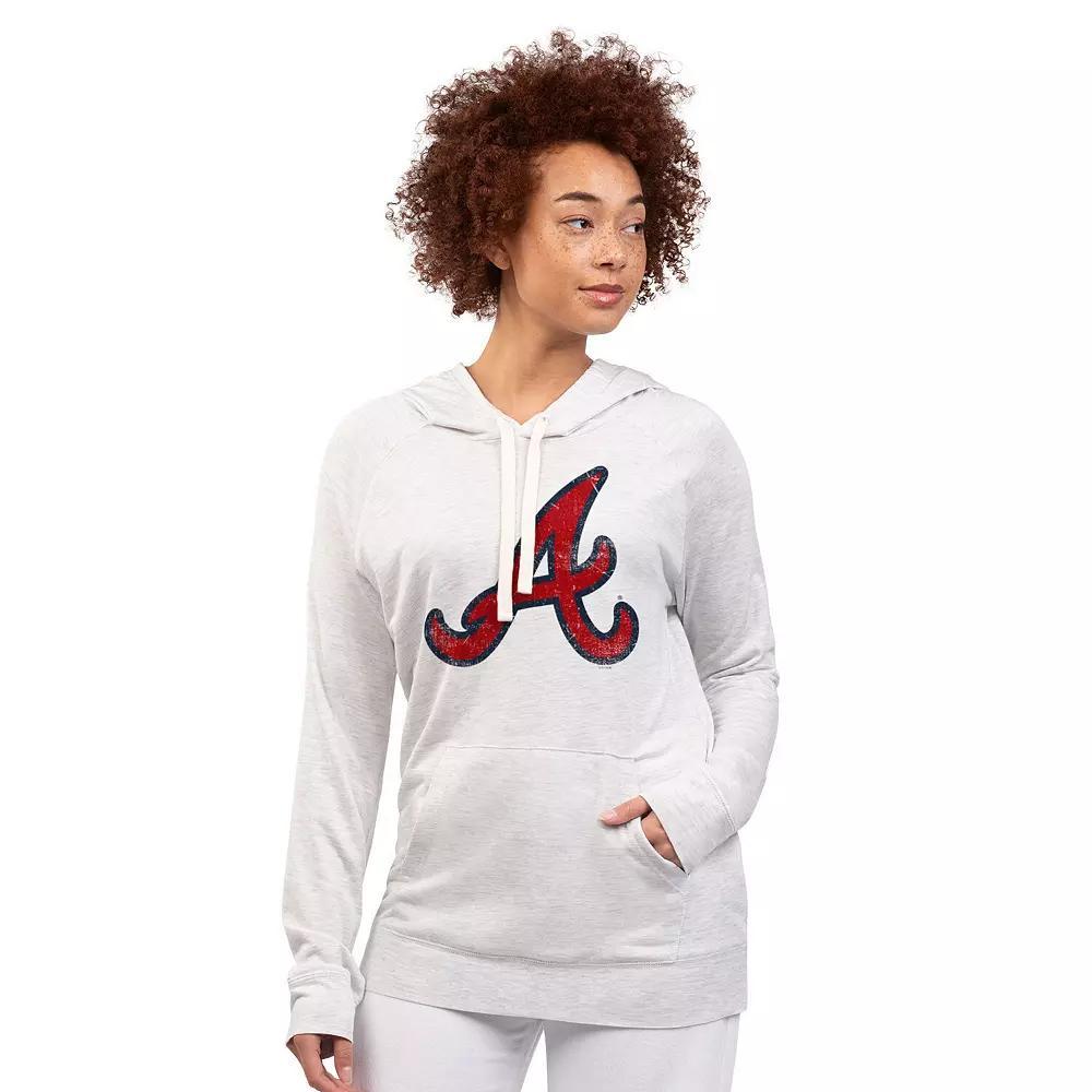 Women's G-III 4Her by Carl Banks Oatmeal Atlanta Braves Pregame Pullover Hoodie, Size: XL, Team Product Image