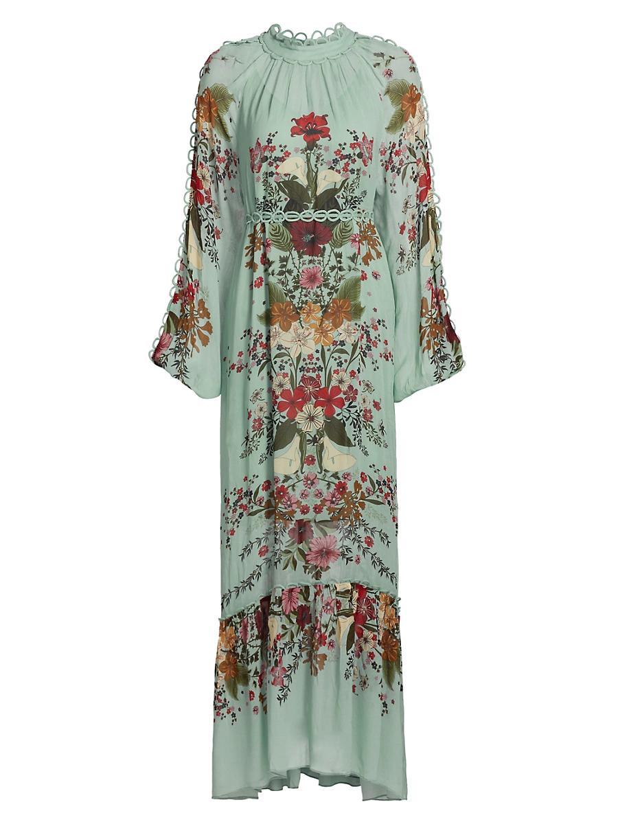 Womens Beauty Bouquet Long-Sleeve Maxi Dress Product Image