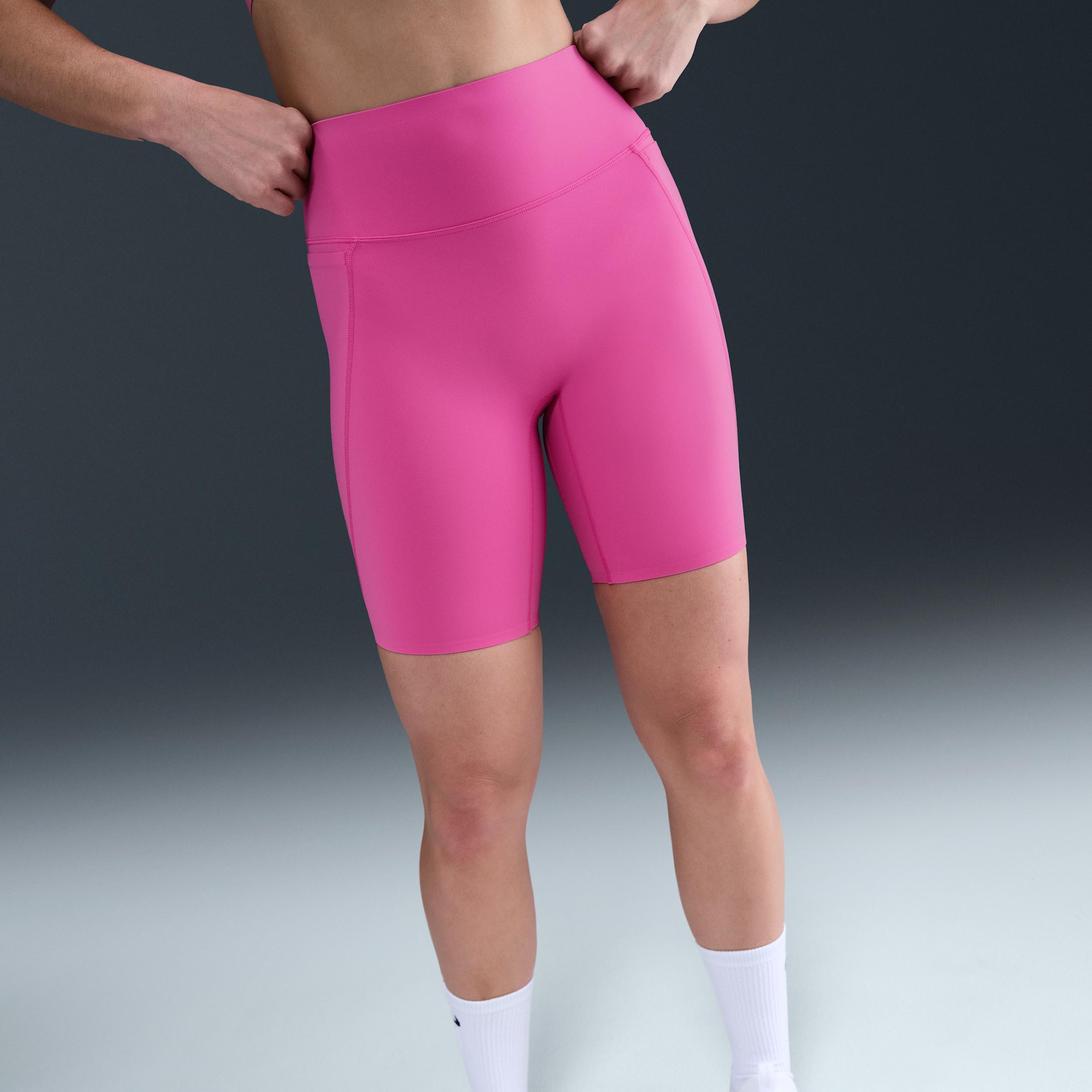 Nike Women's Universa Medium-Support High-Waisted 8" Biker Shorts with Pockets Product Image