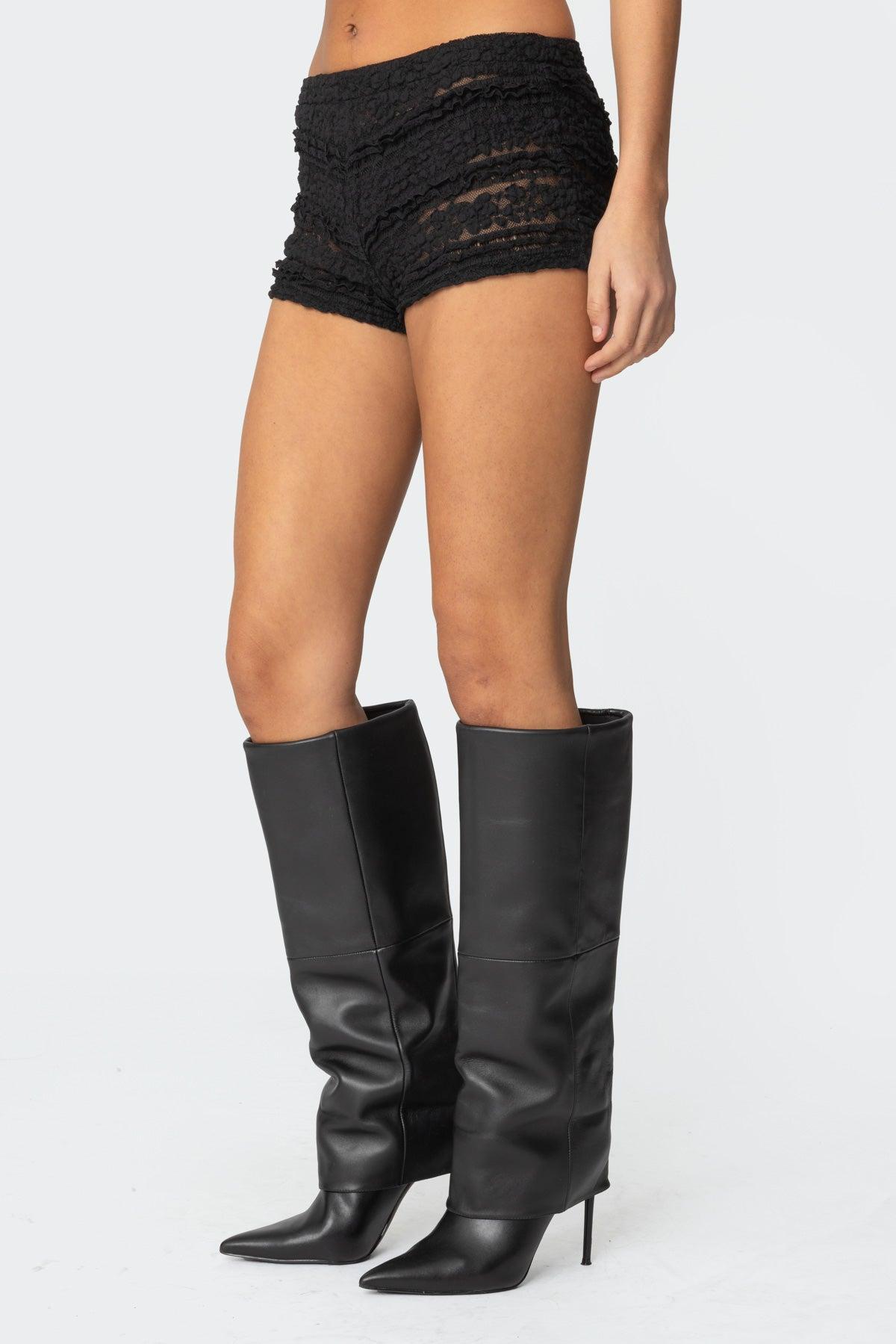 Maisley Sheer Lace Shorts Product Image