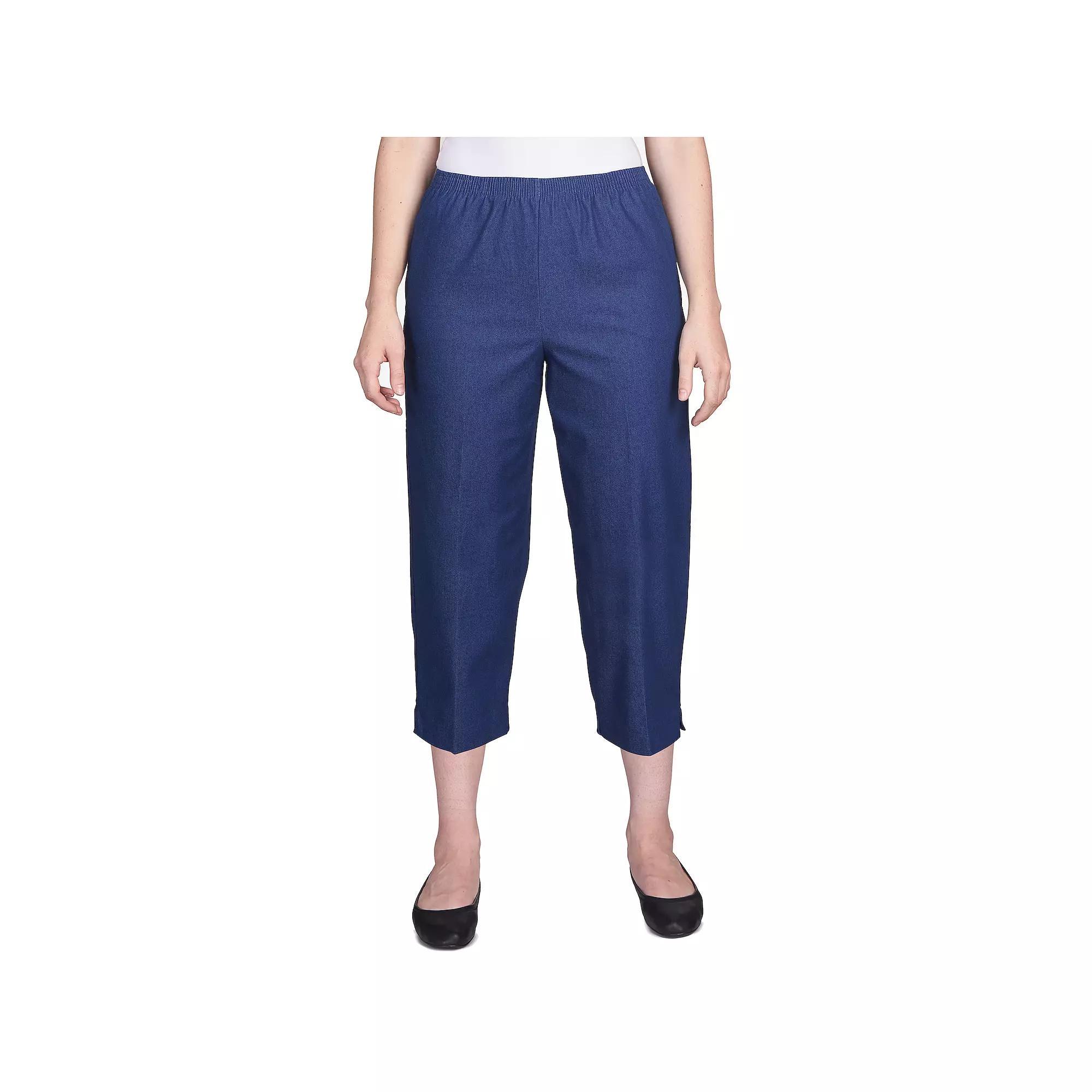 Womens Alfred Dunner Pull-On Denim Capri Pants Product Image