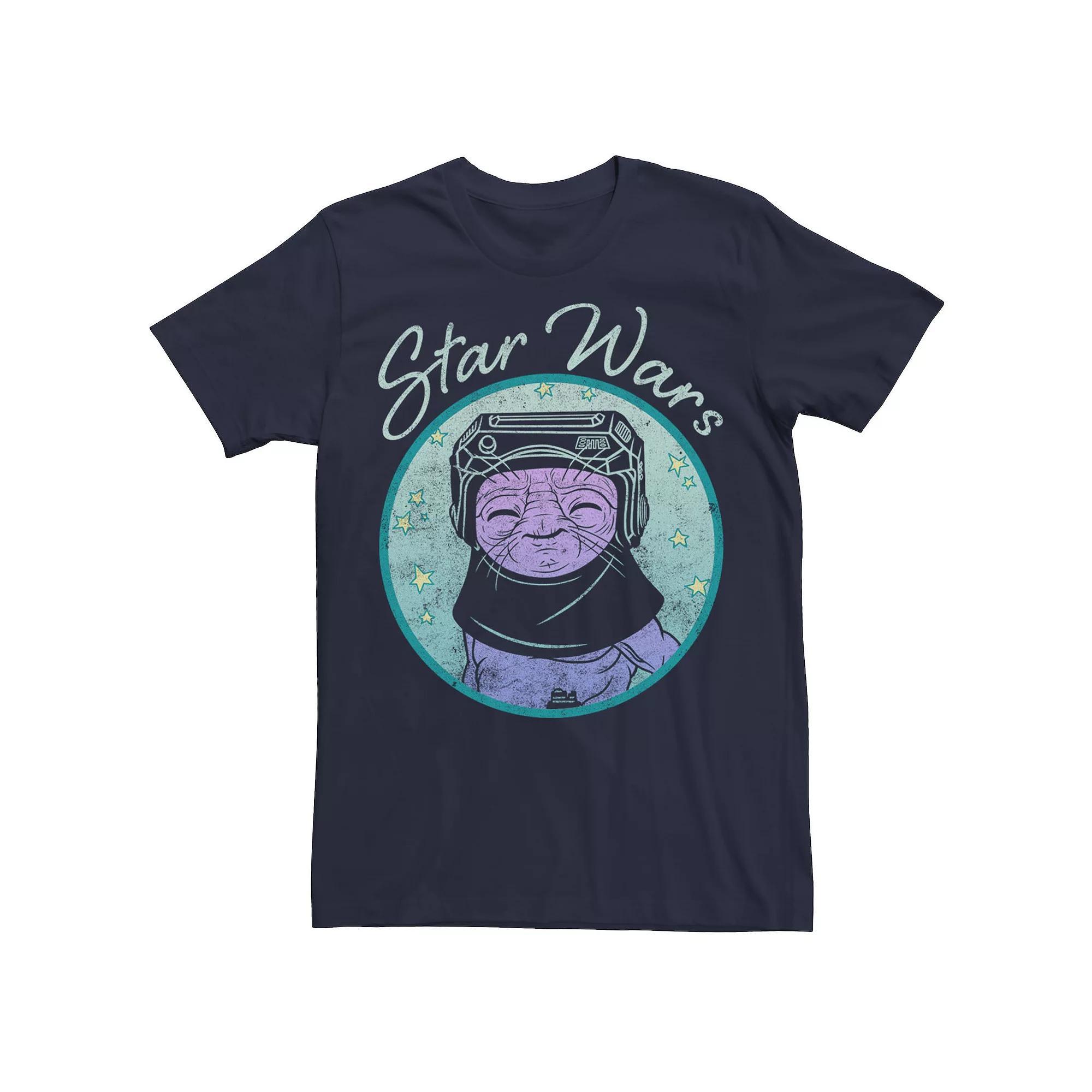 Men's Star Wars: The Rise Of Skywalker Babu Frik Pastel Stars Tee, Size: Medium, Blue Product Image