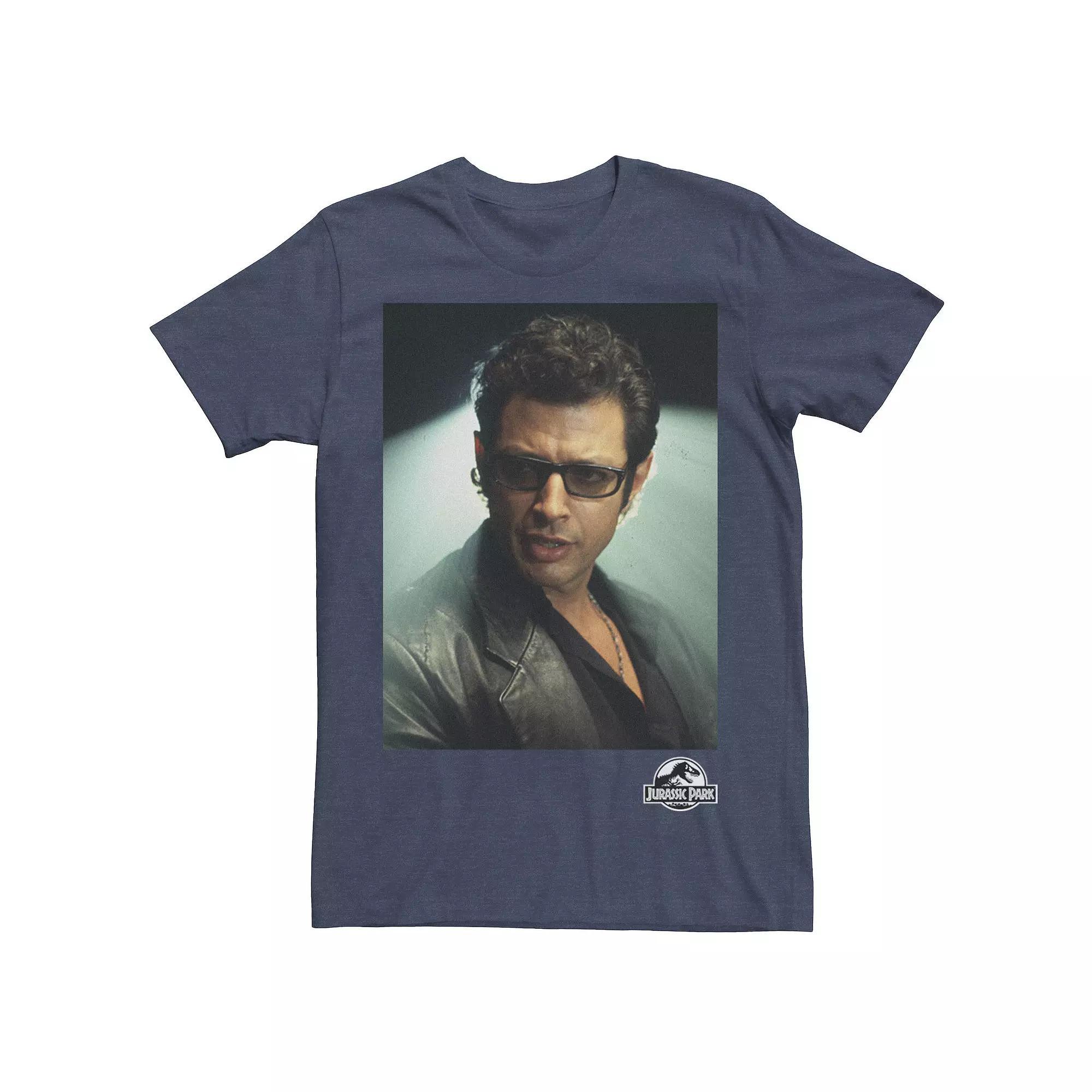 Mens Jurassic Park Ian Malcolm Head Shot Photo Graphic Tee Red Product Image