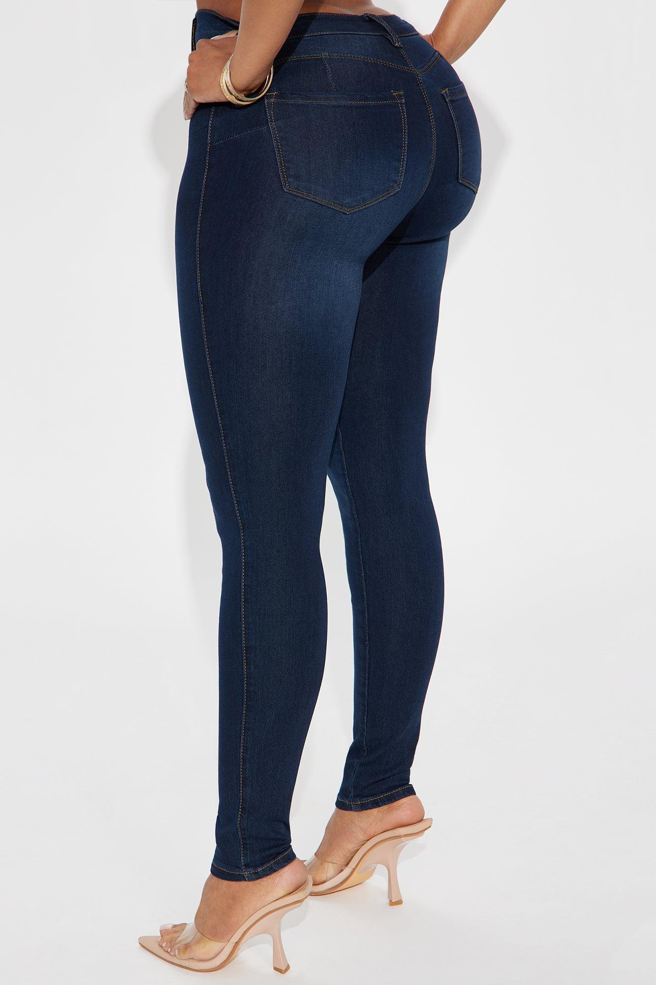 Petite Classic Beauty Booty Lifter Skinny Jeans - Dark Denim Product Image