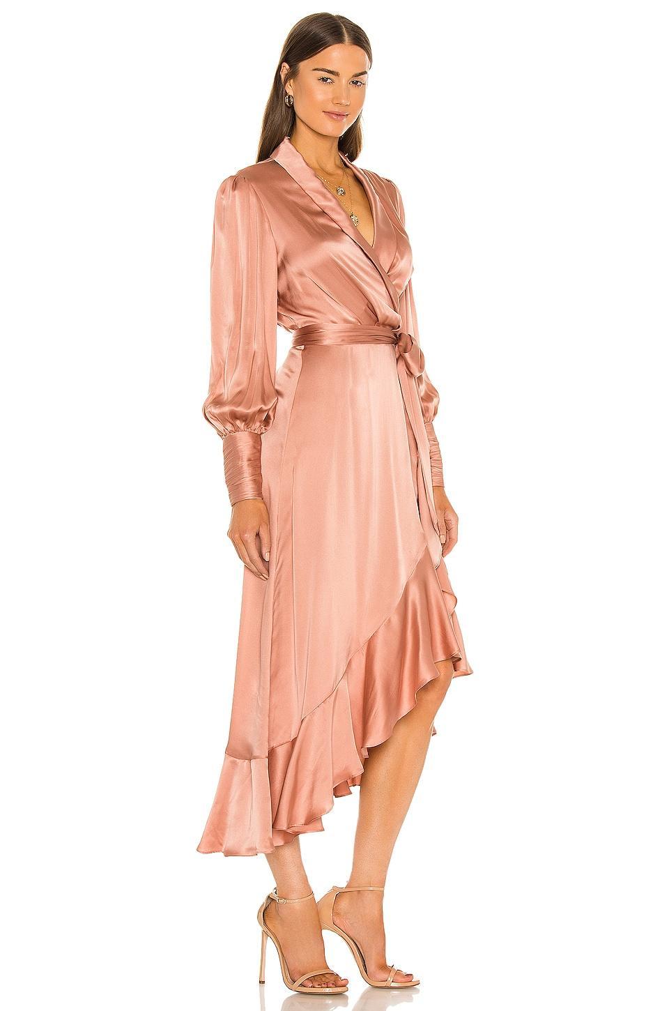 Silk Wrap Midi Dress Product Image