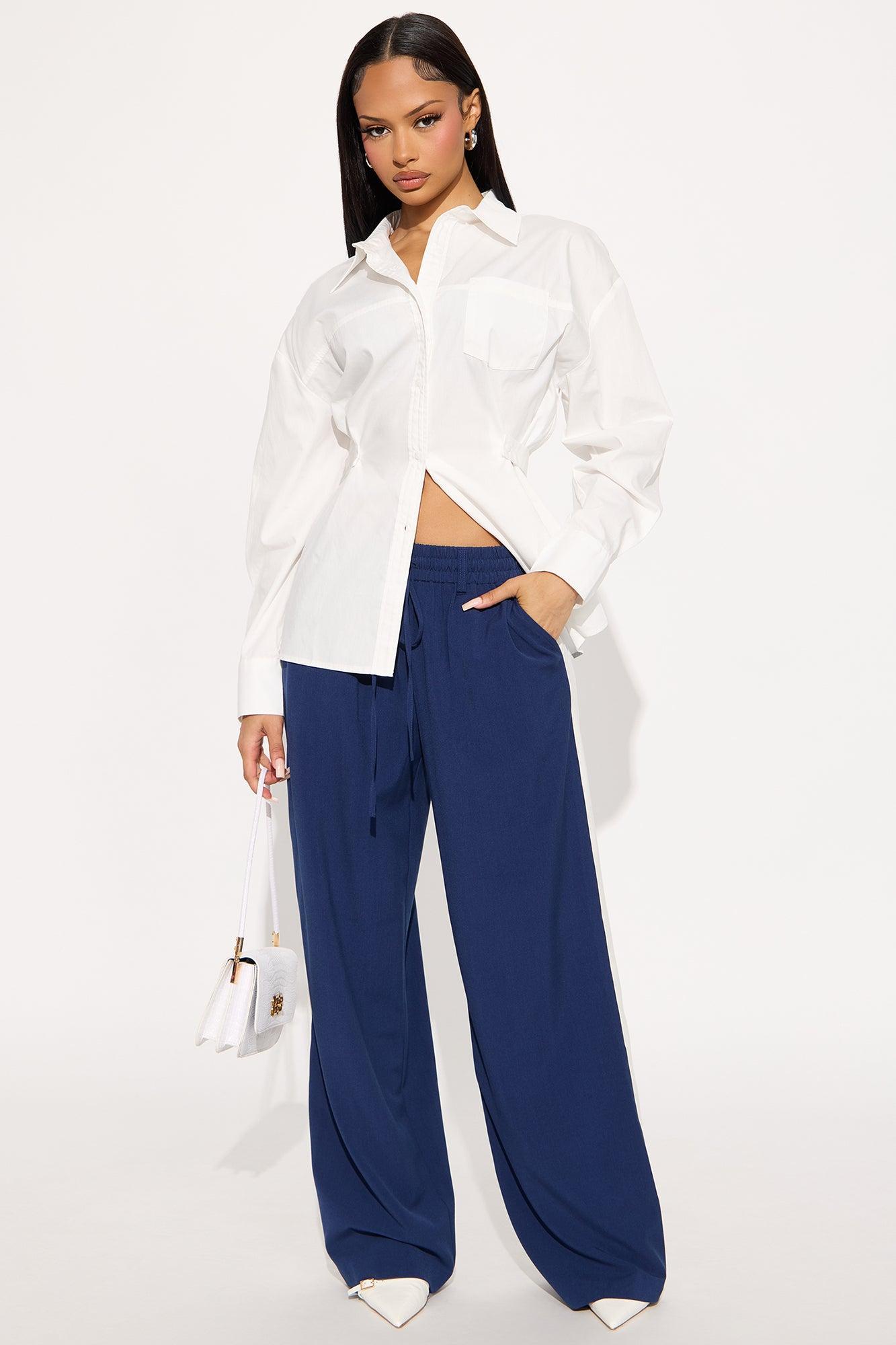 Sofia Poplin Shirt - White Product Image