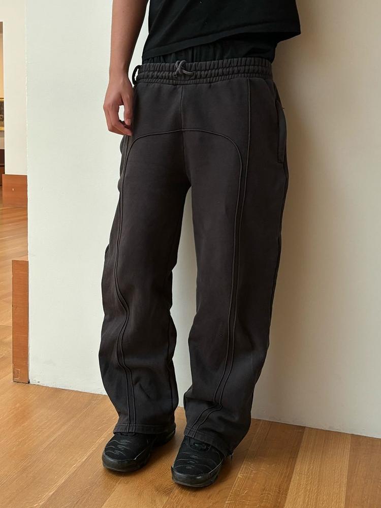 Hiphop Dividing Line Design Basic Sports Sweatpants Product Image