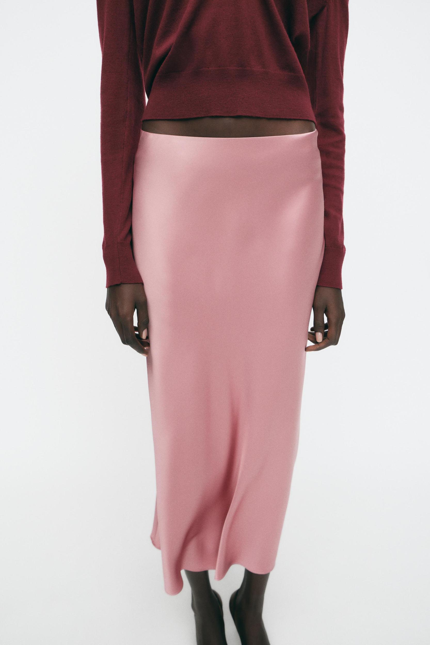 SATIN MIDI SKIRT Product Image