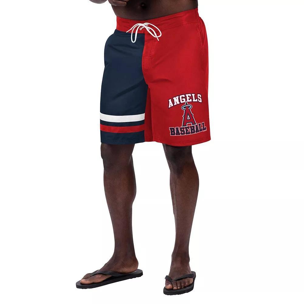 Men's G-III Sports by Carl Banks Red Los Angeles Angels Anchor Swim Trunks, Size: XL Product Image