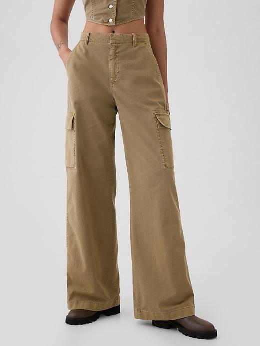 Mid Rise Cargo Baggy Khakis Product Image