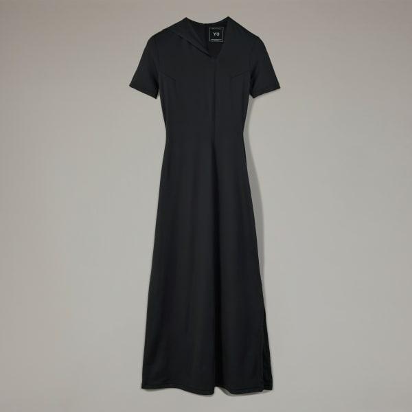 adidas Y-3 Fitted Neck Closure Dress Black 2XS Womens Product Image
