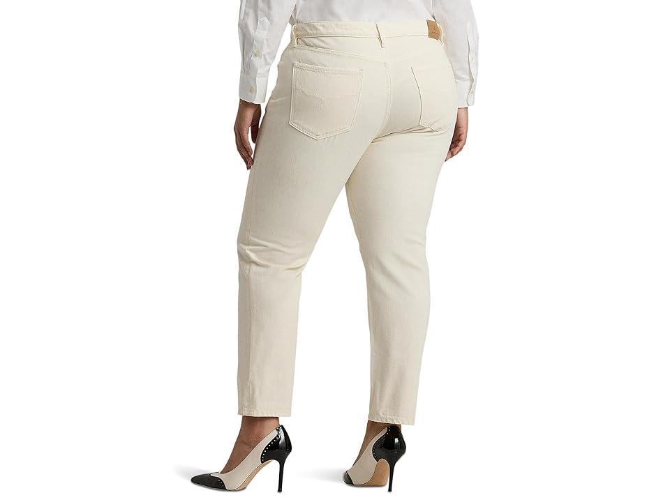 Lauren Ralph Lauren Plus-Size Relaxed Tapered Ankle Jeans (Mascarpone Cream Wash) Women's Jeans Product Image
