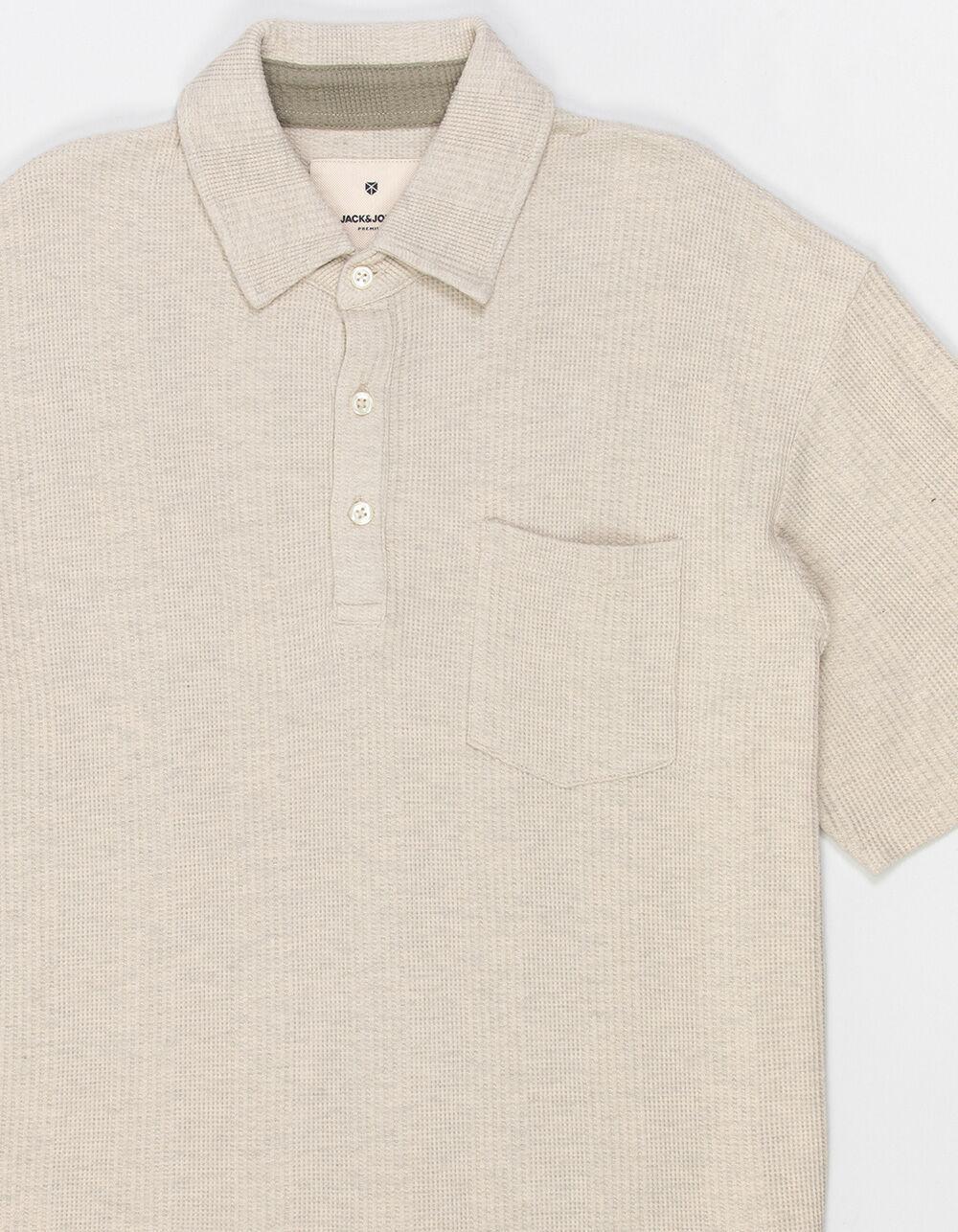 JACK & JONES Blueweston Mens Waffle Polo Shirt Product Image