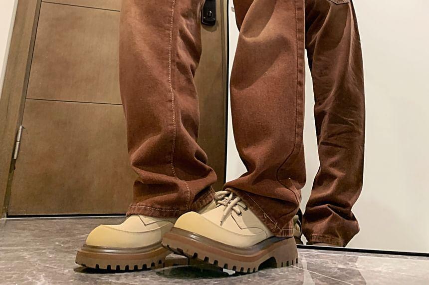 High Rise Washed Straight Leg Jeans Product Image