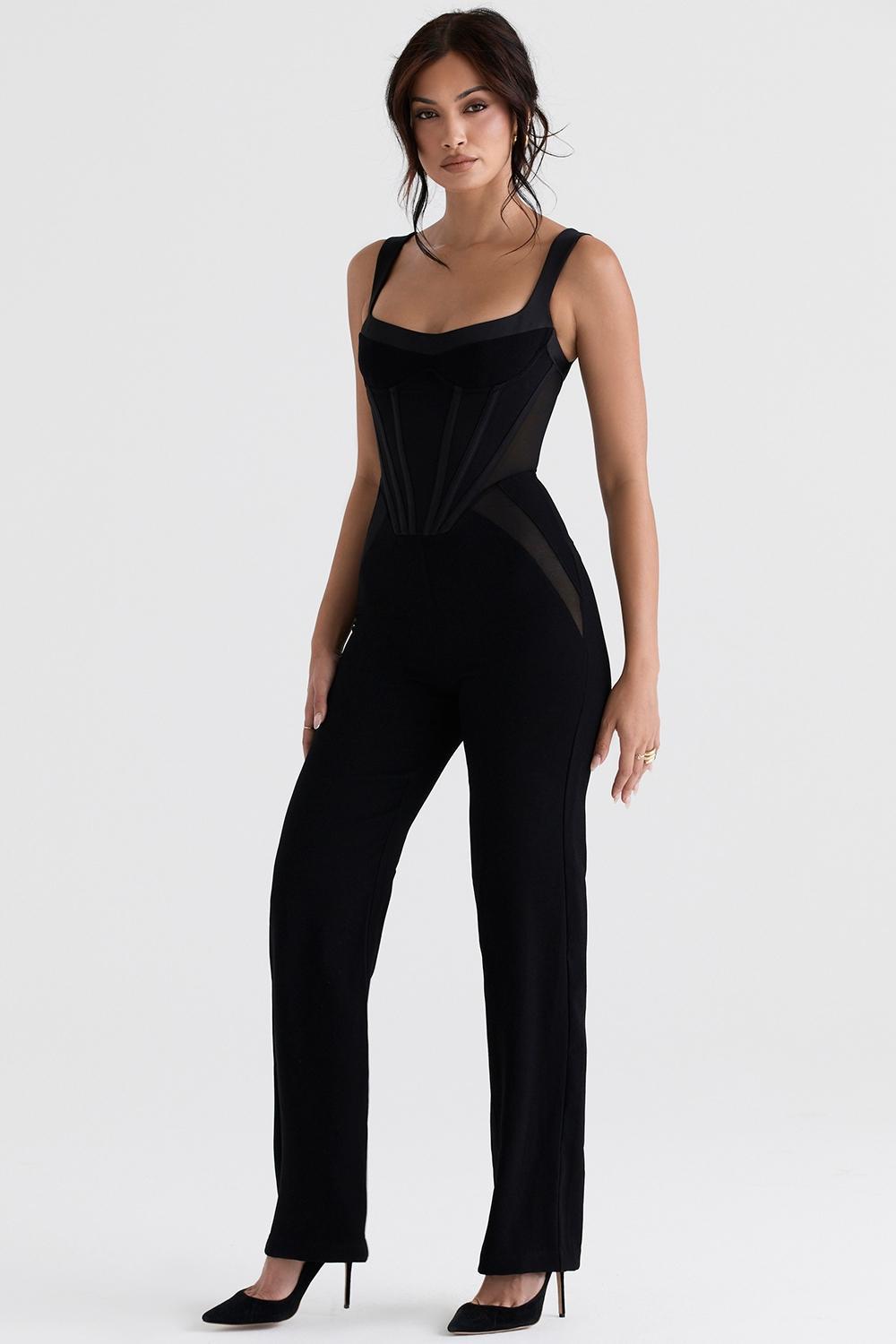 Mylene Black Corset Jumpsuit Product Image