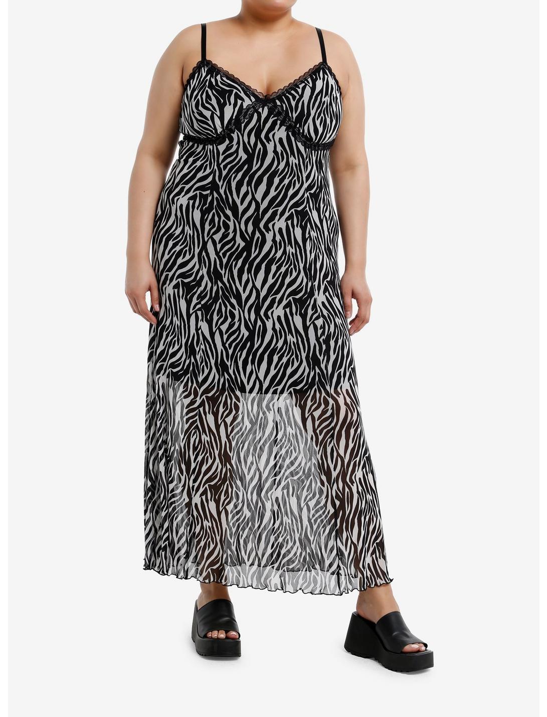 Zebra Print Slip Maxi Dress Plus Size Product Image