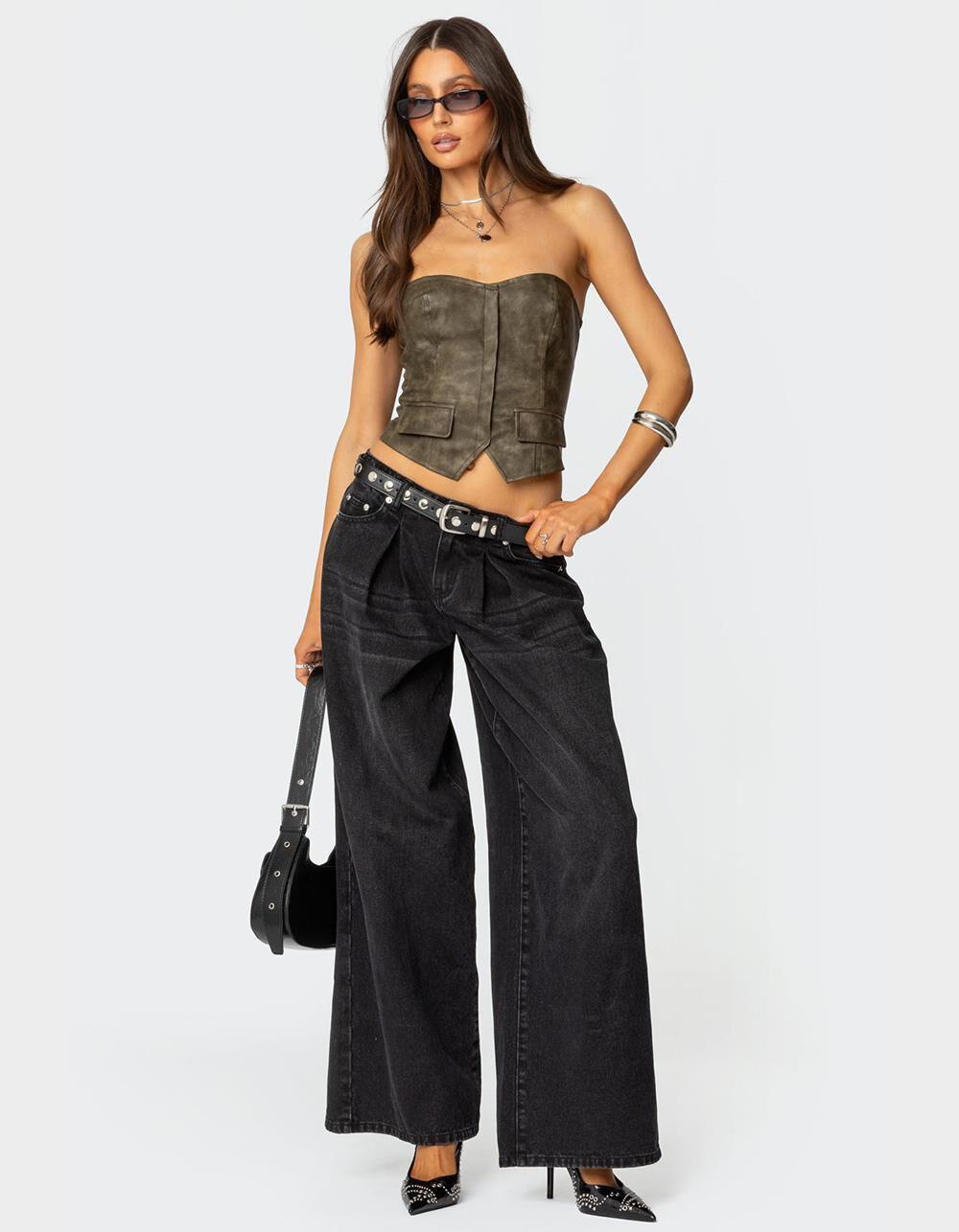 EDIKTED Maysen Faux Leather Corset Product Image
