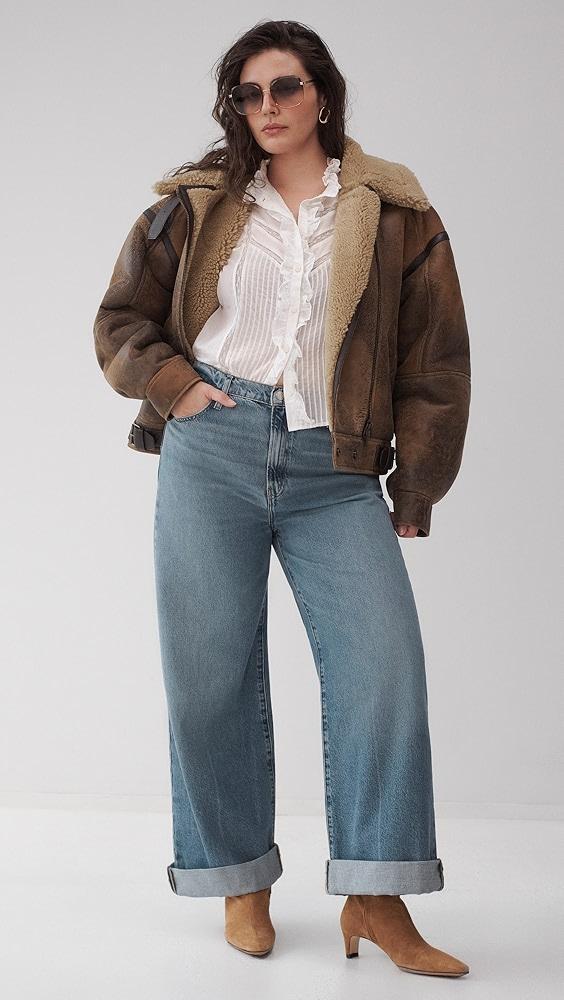 FRAME Le Jane Wide Leg Cuffed Jeans | Shopbop Product Image