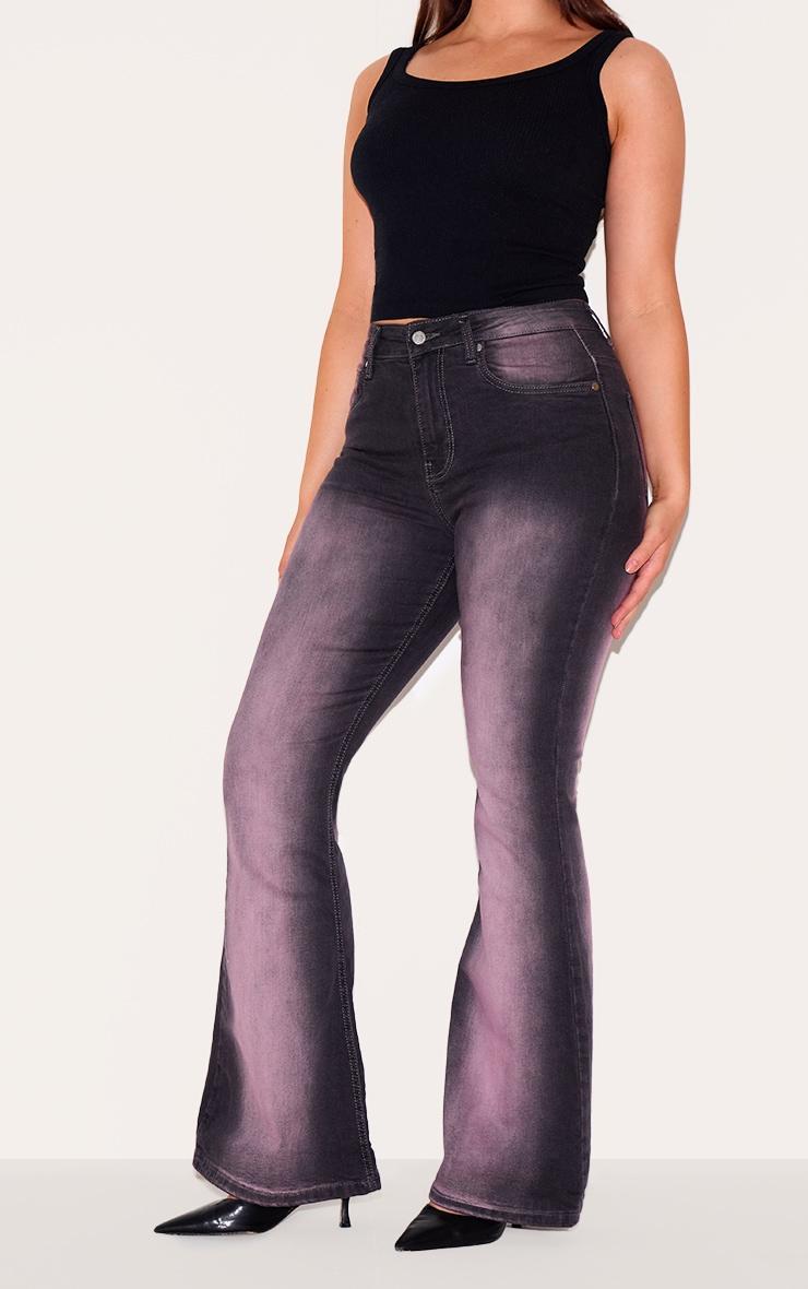 Shape Pink Ombre High Waist Flare Jeans Product Image