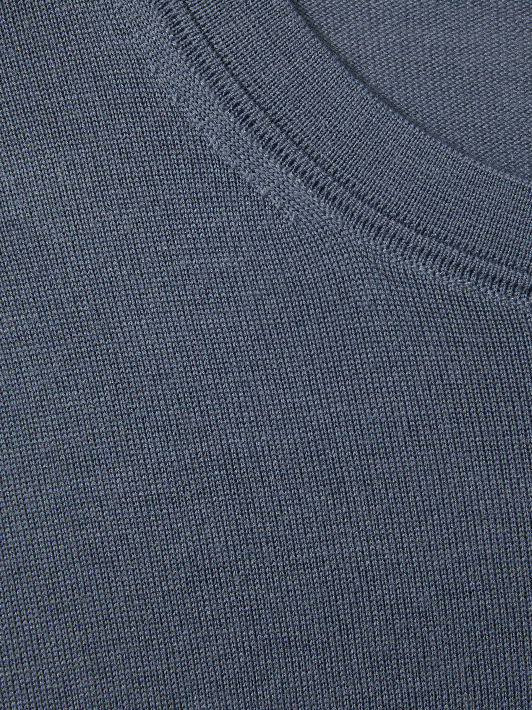 Merino Wool Crew Neck Jumper in Airforce Blue Product Image