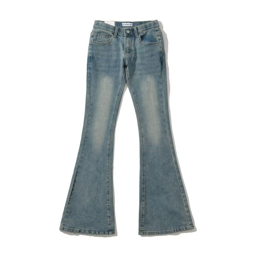 Mid Rise Washed Bootcut Jeans Product Image