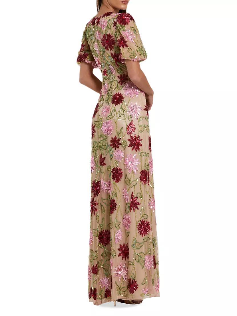 Evening Floral Beaded Gown Product Image