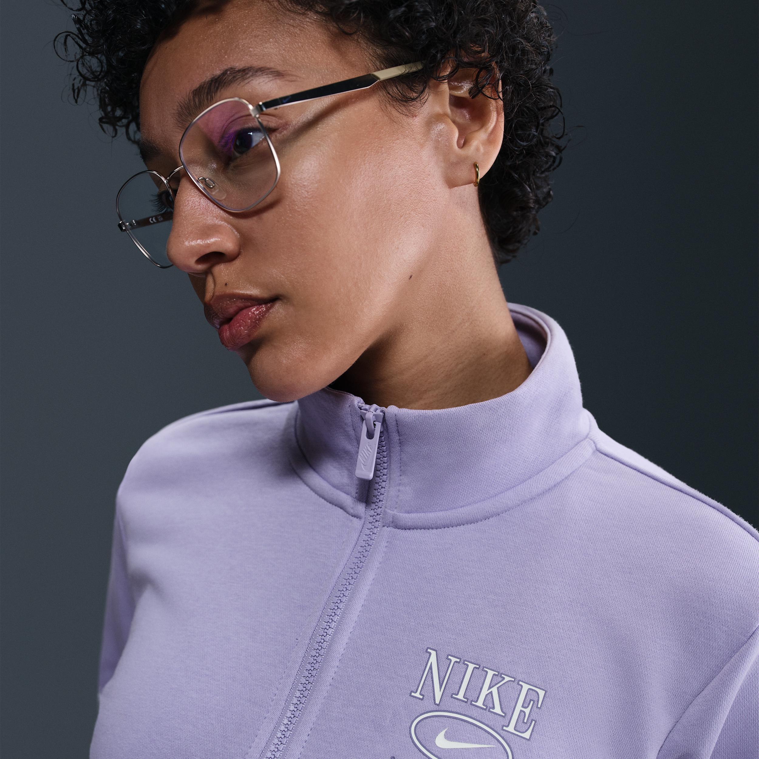 Women's Nike Sportswear Club Fleece Mock-Neck 1/2-Zip Graphic Top Product Image